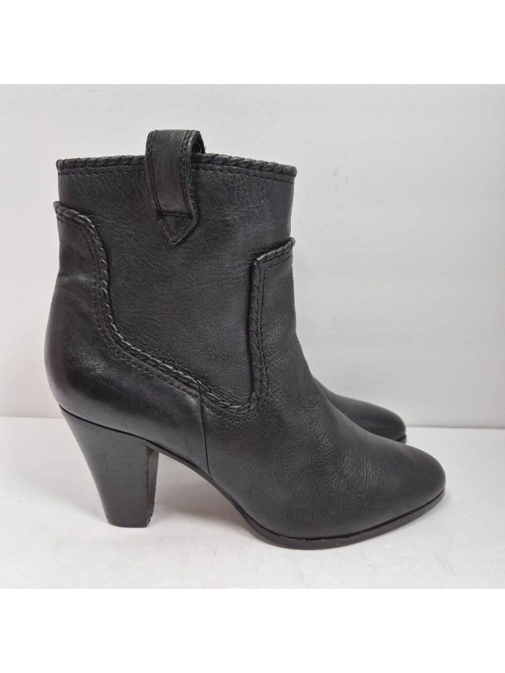 Karl Lagerfeld Provence Women's Black Leather Heeled Ankle Boots US Size 9M
